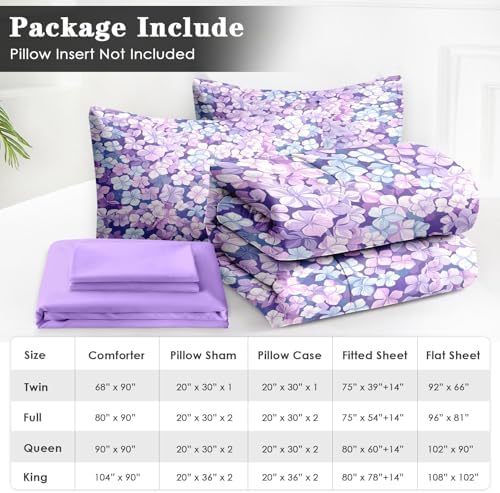 WeCozy Full Comforter Set with Sheets, 7 Pieces Floral Blossom Bedding - Image 6