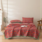 100% Cotton Muslin Blanket Jacquard Rustic Mermaid Fish Scales Print Quilt, Soft Bed Cover Reversible Bedspread Coverlet Breathable Lightweight Bedding Full/Queen(78"x94"), No Pillow Sham - Image 5