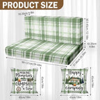 Britimes RV Dinette Cushion Covers Set, 6 Pack, for Camper, Plaid Green - Image 2