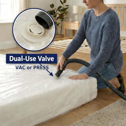 Hefty Shrink-Pak Mattress Bags for Moving – Twin/Twin XL Size | Heavy Duty & Water Resistant Vacuum Compression Mattress Bag, Storage Protection Mattress Cover for Moving - Image 3
