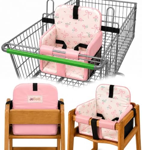 Shopping Cart Seat Cover for Baby, Pink Bows by JoSeat