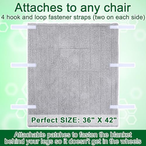 Mindsoft Christmas Wheelchair Blanket with Pouch Warm Soft Flannel Blanket 42.13 x 35.83 Inch Lap Blankets for Elderly Cozy Wheelchair Cover for Holiday Winter Leg and Lower Body Gifts (Dark Green) - Image 2