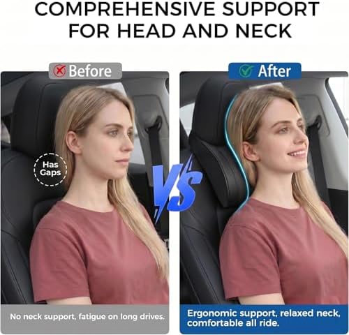 2 PCS Nappa Leather Car Neck Headrest Pillow for Tesla Accessories - Image 5