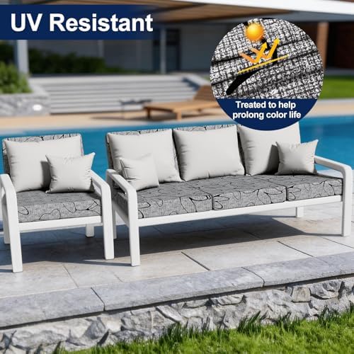 Smiry Waterproof Patio Cushion Covers, Stretch Outdoor Furniture Covers - Image 3