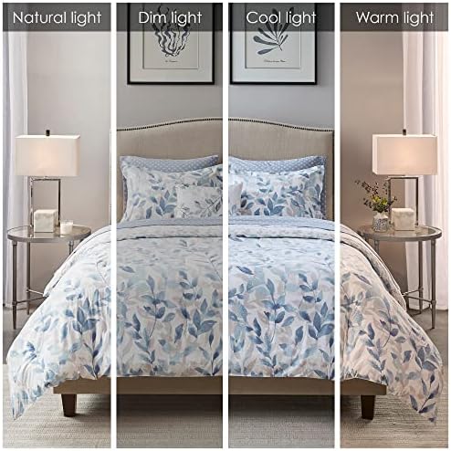 Madison Park Essentials Cozy Bed in a Bag Reversible Comforter with Complete Sheet Set - Modern Botanical Print All Season Cover, Shams, Decorative Pillow, Twin(68"x86"), Blue 6 Piece - Image 2
