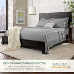 Pure Bamboo Twin XL Sheets, Genuine 100% Organic Viscose Derived from Bamboo Bed Sheet Set, Luxuriously Soft & Cooling, Double Stitching, 2 Year Quality Promise (Twin XL, Stone Grey) - Image 2