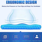 Gel Seat Cushion for Long Sitting Pressure Relief(Super Large&Thick) -Wheelchair Cushion for Pressure Sores - Coccyx,Sciatica & Tailbone Pain Relief Cushion- Non-Slip Butt Pillow for Office, Home, Car - Image 4