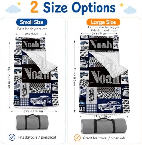 Personalized Toddler Nap Mat with Pillow and Blanket, Monogram Nap Mats for Preschool Daycare, Custom Thickened Large 55”x22.5” Sleeping Bag for Kids, Rollup Sleeping Mat for Boys Girls Gift - Image 3