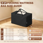 Cuddly Nest Folding Mattress Storage Bag Fits 4" Full Mattress, Black - Image 2