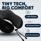 Bluetooth Music Semicircular Neck Pillow Wireless Bluetooth Speaker Suitable Airplane,Bus,Train,Car,Office,and Outdoor Camping for Sleeping, Resting The Best Travel Essentials. (Black) - Image 6