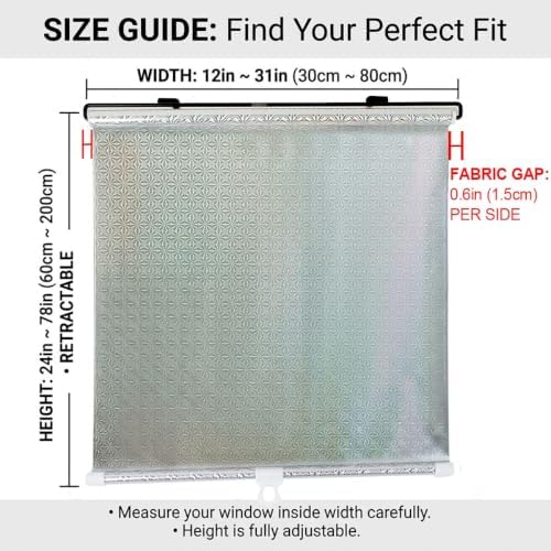Blackout Blind Shade with Suction Cups, No Drill Roller Window Curtains - Image 6