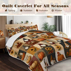BlessLiving Quilts Elf Square Comforter Set 3-Piece Queen - Image 2