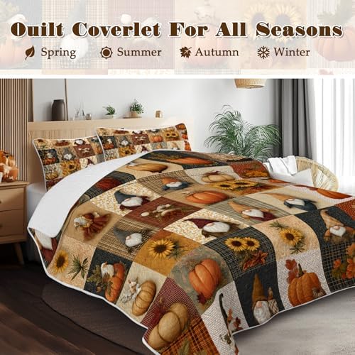 BlessLiving Quilts Elf Square Comforter Set 3-Piece Queen - Image 2