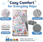 Toddler Nap Mat with Pillow & Blanket for Daycare, Extra Large Kids Nap Mat for Preschool Kindergarten, Roll-Up Sleeping Mat for Boys, Easy Carry Travel Camping Slumber Bag - Image 4