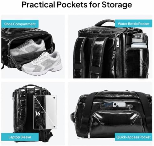 TOPEAST 30L Travel Duffel Backpack, 3-in-1 Convertible Duffle Bag - Image 4