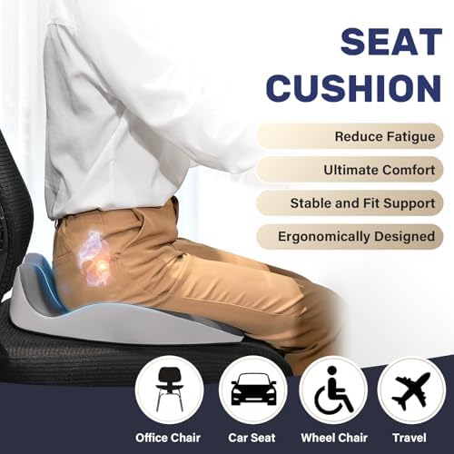 Coverado Car Seat Cushion with Memory Foam, Ergonomic Driving Seat Cushion for Sciatica, Tailbone, Back Pain Relief, Premium Non-Slip Washable Cushion for Car, Driver, Office, Wheelchair - Image 2