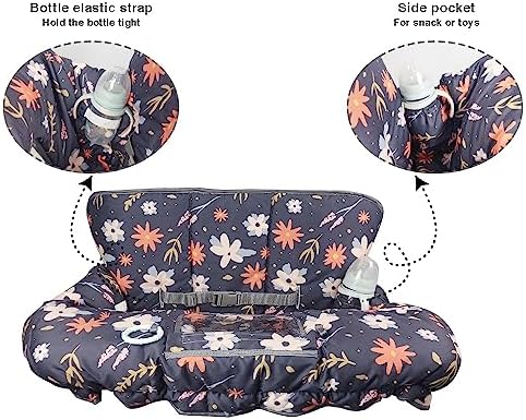 Shopping Cart Cover for Baby/Toddler, Cozy High Chair Cover, with Removable positioner, Dark Blue - Image 5