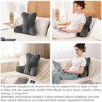 Lumbar Support Pillow (Pat. Pend) for Office Chair, Couch, Recliner & Car Seat, Ergonomic Back Support for Lower Back Comfort, with Adjustable Strap to Stay in Place, Steel Gray - Image 5