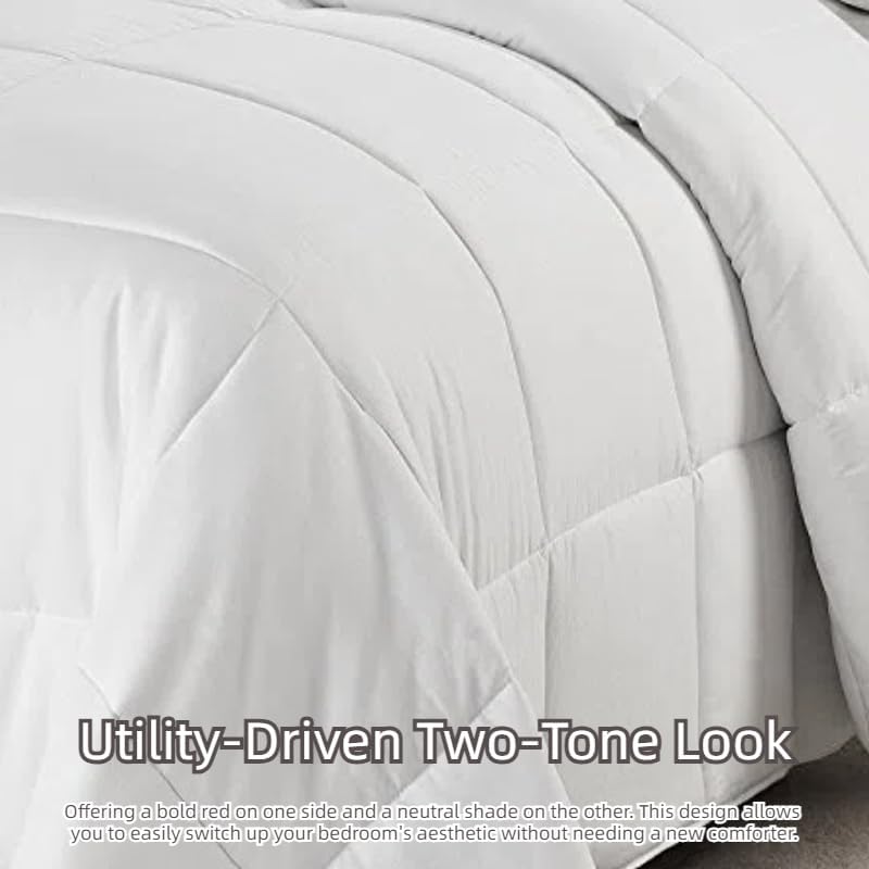HOMME King Size 3 Pieces All Season Soft Comfortable Down Alternative Reversible Quilted Oversize Comforter Set School Dorm, Machine Washable - Image 4