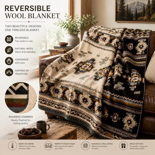 QISU Wool Blanket Throw | Large, Beautiful, Warm, Handmade in Ecuador by Local Artisans |94″ x 78″|Ultra-Soft, Hypoallergenic & Breathable | Non-Itchy or Scratchy Fabric(Blue Footed Bobby) - Image 2