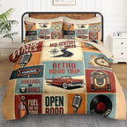 WeCozy Queen Comforter Set with Sheets, 7 Pieces Retro Car Bedding - Image 2