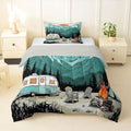 Erosebridal RV Camper Toddler Bed Set, Rustic Camping Themed Kids Bedding Sets for Girls Boys, Mountain Cabin Forest Comforter Set, Outdoor Travel Trailer Bedroom Decor (2 Piece) by Erosebridal
