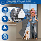 Magnetic Thermal Insulated Door Curtain Fits 32x80inch Front Door - Image 7