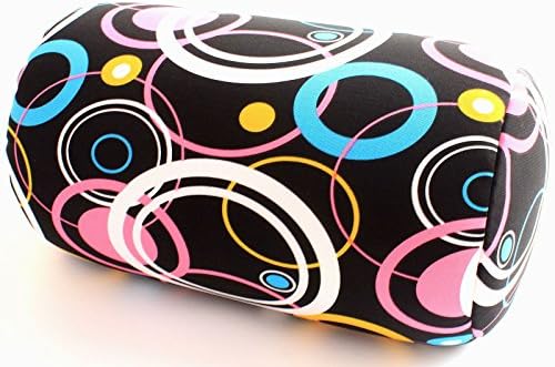 Bookishbunny 2pcs Micro Bead Microbead Roll Pillow Cushion for Bed Back Neck Head Body Support, 13" x 7", Various Designs (Blue+MultiCircle) - Image 2