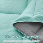 HOMME Queen Size 3 Pieces All Season Soft Comfortable Down Alternative Reversible Quilted Oversize Comforter Set School Dorm, Machine Washable - Image 4