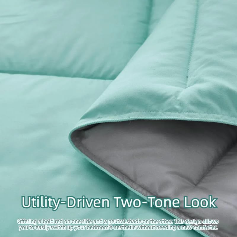 HOMME Queen Size 3 Pieces All Season Soft Comfortable Down Alternative Reversible Quilted Oversize Comforter Set School Dorm, Machine Washable - Image 4