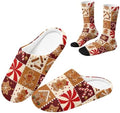Jeiento Fuzzy Slippers and Sock Set Women's Warm Cozy Memory Foam House Shoes Soft Slip-on Slides by Jeiento
