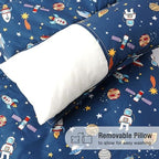 Bunnikins & Clover Toddler Nap Mat with Removable Pillow, Nap Mats for Preschool, Easy Clean Toddler Nap Pad for Kindergarten, Kids Sleeping Bag for Travel Camping - Image 4