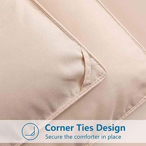 EASELAND Twin Size Down Alternative Comforter, Beige, 64x88 Inches - Image 6