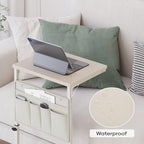 Vagusicc C Shaped End Table, 32'' Tall Side Table for Couch, Adjustable Height Small Couch Side Table for Small Spaces, End Table Slide Under Sofa Table TV Tray Table Arm Table for Living Room - Image 4