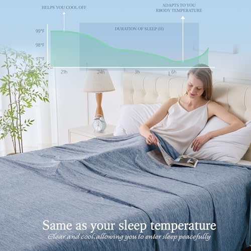 Cooling Blanket Twin Size, 60"x80" Cooling Blankets for Hot Sleepers, Cold Blanket Thin Lightweight Breathable Soft for Couch Bed, Lightweight Blanket Keep Cool for Night Sweats - Image 3