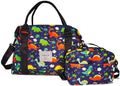 Travel Duffle Bag Weekender Overnight Bag Gym Tote with Dry and Wet Separated Pocket for Women Girls Shoulder Workout Duffel Bag Water Resistant, Cute Dinosaur Set by NWLR