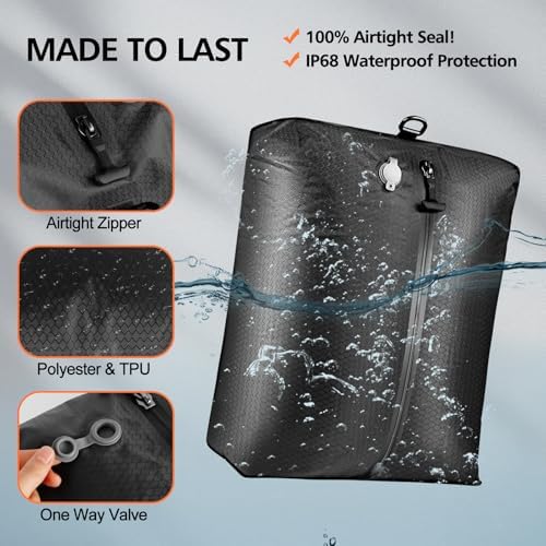 29L Travel Vacuum Bags with Wireless Pump, IP67 Waterproof, Tear-Resistant Vacuum Packing Cubes, Reusable Compression Bags for Travel, Hiking & Camping, Suitcase, Home Storage (2 Pack+Pump) - Image 7