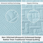 Love's cabin Oversized King Quilt Set, Soft Bedspread Comforter, Light Blue - Image 3
