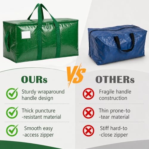 Songrey Extra Large Heavy Duty Moving Bags, 4 Pack, Dark Green - Image 4