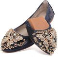 VYKF Womens Ballet Flats Foldable Rhinestone Pointed Toe Wedding Shoes Comfortable Slip on Flat Shoe by VYKF