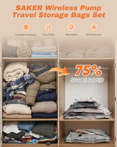 Saker Vacuum Storage Bags,Vacuum Bags for Travel 18 Combo Set - Image 2