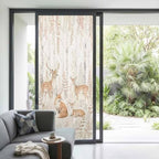 Window Privacy Film Frosted, Thanksgiving Non-Adhesive Static Cling Window Tint, Fall Deer Fox Animals Orange Leaves Vines Insulated Windows Frosted Films for Living Room, 35.4 x 78.7 Inches - Image 2