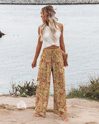 Angerella Womens Elastic High Waisted Palazzo Pants Casual Wide Leg Long Lounge Pant Trousers with Pocket - Image 2