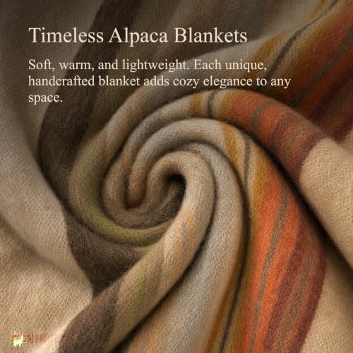 ALPAKITAS Alpaca Wool Blanket - Queen Size Bed - Alpaca Throw - Best Gift & Warm, Lightweight, Couch or Camp - Outdoor - 87 x 64 Inches (Brown) - Image 3