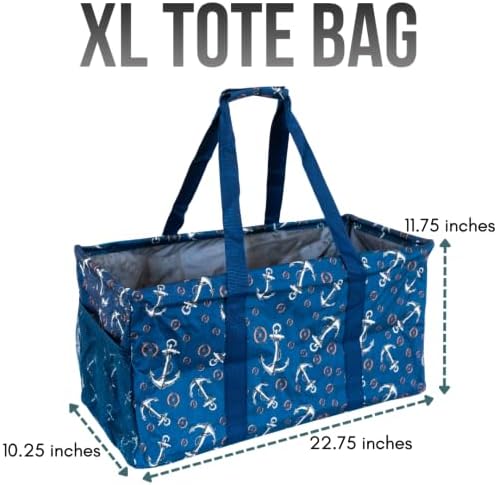 Extra Large Utility Tote Bag - Oversized Collapsible Beach Bag - Anchor - Image 4