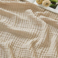 EMME Muslin Cotton Blanket Adults Heather Beige Super King 120"x94" by EMME