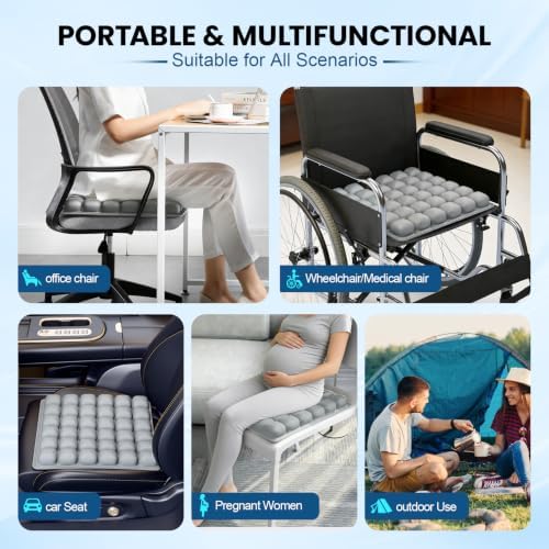 Inflatable Seat Cushion Press-to-Inflate Travel Airplane Car Office - Image 4