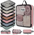 7 Pcs Packing Cubes for Travel Days of Week, Morandi, L by Bulyoou