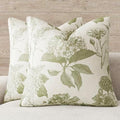 Foindtower Set of 2 Linen Floral Throw Pillow Covers Vintage Accent Print Decorative Cozy Cushion Covers Farmhouse Boho Home Decor for Sofa Chair Couch Bedroom Living Room,22×22 Inch,Light Green by Foindtower