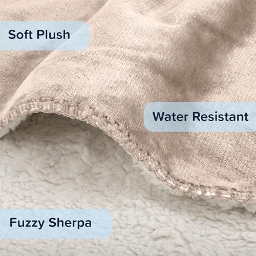 PETMAKER Water-Resistant Dog Blanket, Tan, 60” x 80” - Image 3